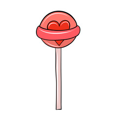 sweet lollypop and heart for valentine day card design