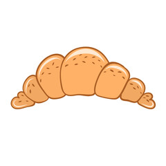 sweet croissant with jam heart for valentine day card design