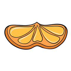 slice orange fruit heart for valentine day card design