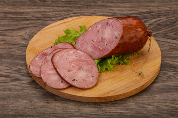 Smoked ham sausage with spices