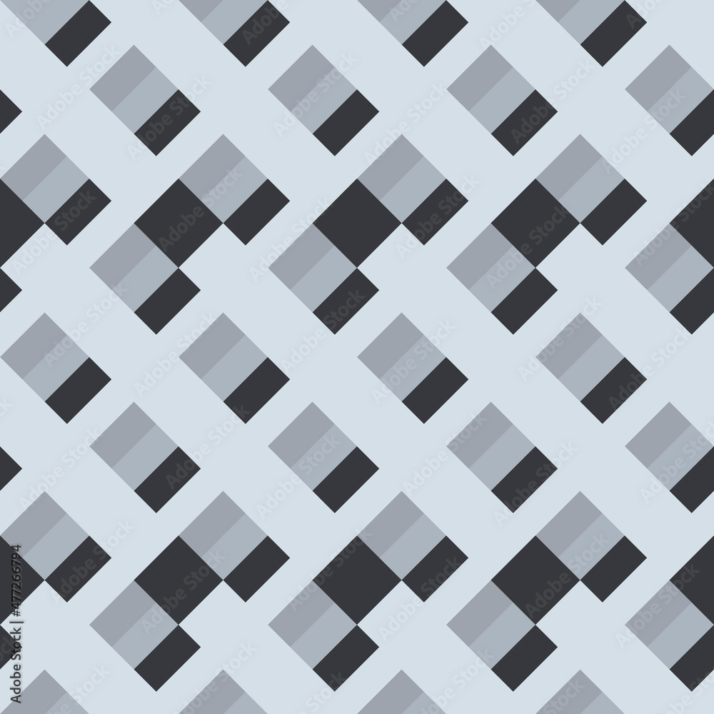 Poster Modern gray and diagonal background. Vector rectangles of gray color, seamless canvas decor of modern times.