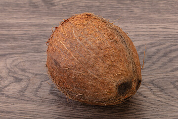 Tropical brown coconut over background