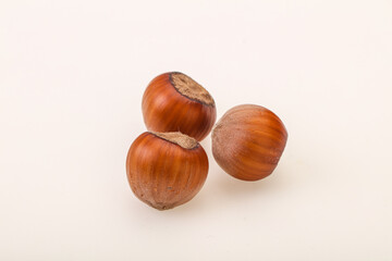 Hazelnut heap isolated over background