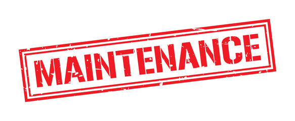 Maintenance word stamp symbol isolated on white background. Grunge red rubber stamps sign.