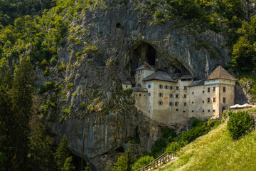 Fototapeta na wymiar Predjama, a castle at the cave mouth in Postojna, Slovenia.