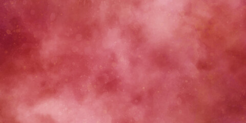 grungy old rough paper vintage style color stained illustration abstract background. Red, pastel watercolor background. Grunge and textured banner with free copy space. Ink splash, reddish shadows. 