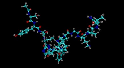 Afamelanotide molecular structure isolated on black