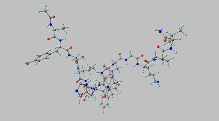 Afamelanotide molecular structure isolated on grey