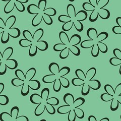 Simple floral seamless pattern with flowers for fabrics and cards and linens and kids and wrapping paper