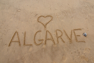 Algarve writing in the sand