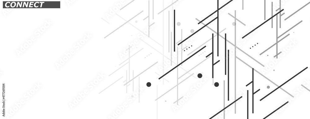 Poster Minimal dynamic design. Connection lines background Vector graphics. Modern abstract banner. Texture technology layout