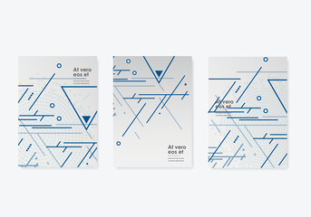 Abstract geometric covers design. Minimal shapes composition. Vector futuristic lines patterns