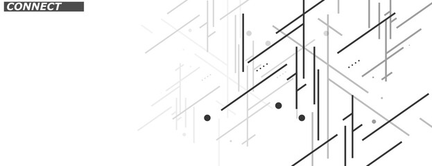 Minimal dynamic design. Connection lines background Vector graphics. Modern abstract banner. Texture technology layout © Leonid