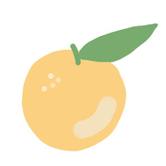 Isolated hand drawn sketch illustration of orange