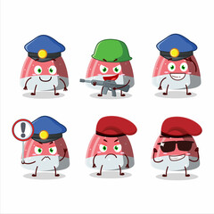 A dedicated Police officer of pufflettes gummy candy mascot design style