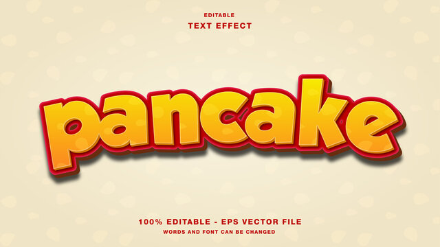 Pancake cartoon 3d editable text effect
