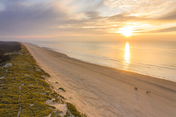 Plage de Picardie entre Fort-Mahon et Quend-Plage - Vue aérienne