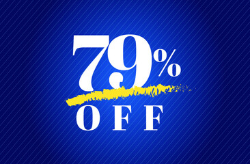 79% off tag seventy nine percent discount black friday sale white letter blue gradient  background