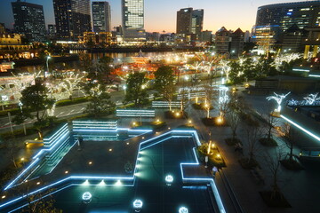 横浜みなとみらいの美しい夜景