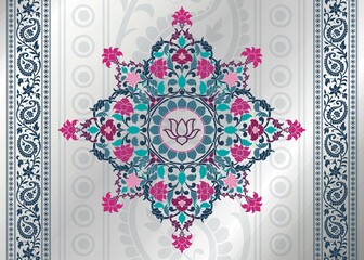 water lily, wedding card design, royal India	