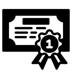 certificate glyph icon