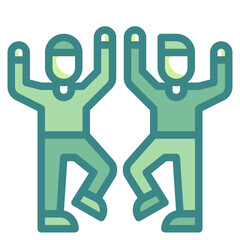 happy blue line icon