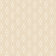 Background image with simple geometric patterns on a beige background. Fabric texture swatch, seamless wallpaper. Vector illustration