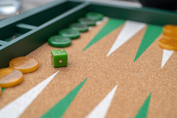 close up of a game of Backgammon