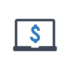 Online business icon vector graphic