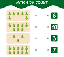 Match by count of cartoon calabash. Match and count game. Educational game for pre shool years kids and toddlers