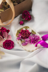Florentine sachet. Interior decor, DIY crafts. Rose scent.