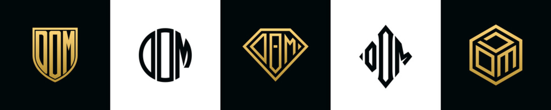 Initial letters DOM logo designs Bundle