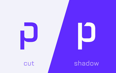 Set of letter P minimal logo icon design template elements