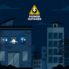 Hand drawn Flat power outage illustration