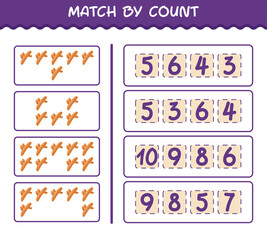 Match by count of cartoon turmeric. Match and count game. Educational game for pre shool years kids and toddlers