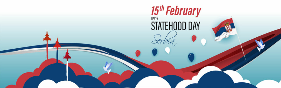 vector illustration for statehood day Serbia.