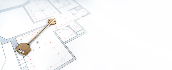 The key to a new house or apartment lies on the design drawing of the apartment plan. Real estate sales and symbols