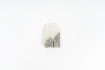 A tea bag on a white background, an object in minimalism