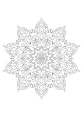 Mandala pattern Coloring book Art wallpaper design, tile pattern, greeting card, sticker, lace and tattoo. decoration for interior design. ethnic oriental circle ornament.