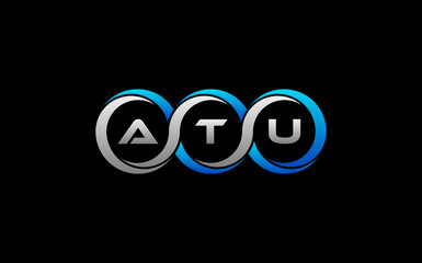 ATU Letter Initial Logo Design Template Vector Illustration