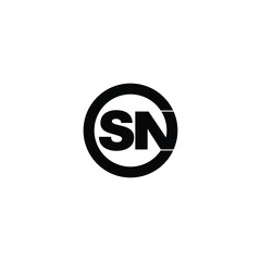 Letter SN circle logo design vector