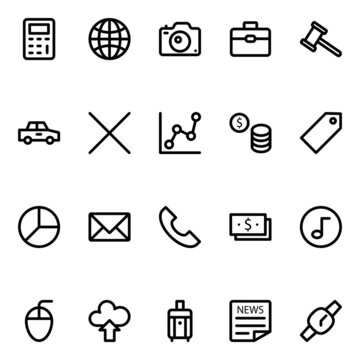 Outline icons for e-commerce.