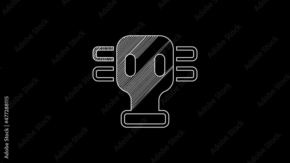 Sticker White line Gas mask icon isolated on black background. Respirator sign. 4K Video motion graphic animation