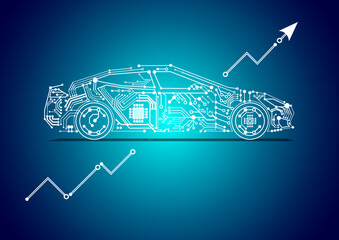 Illustration Verkaufszahlen E-auto, Umsatz Tabelle icon
chart