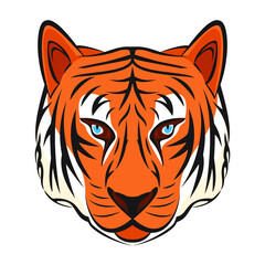 Fototapeta premium Smart tiger head drawing in colorful vector