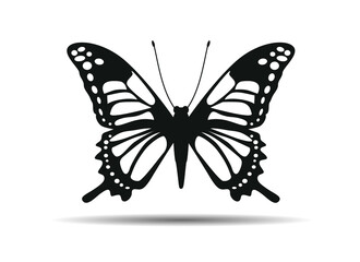 Black vector Butterfly icon.