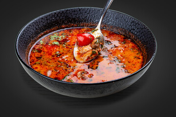 Tom Yam, a spicy Thai soup with chicken.