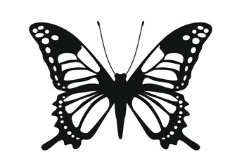 Black vector Butterfly icon.