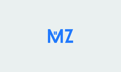 Initial letter MZ uppercase modern logo design template elements. Vector