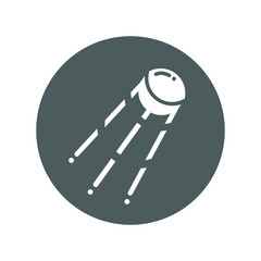 Exploration, satellite, science, space shuttle, sputnik icon. Gray vector sketch.